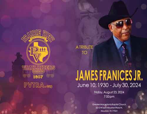 Cover page of James Francies Jr. Tribute Program document